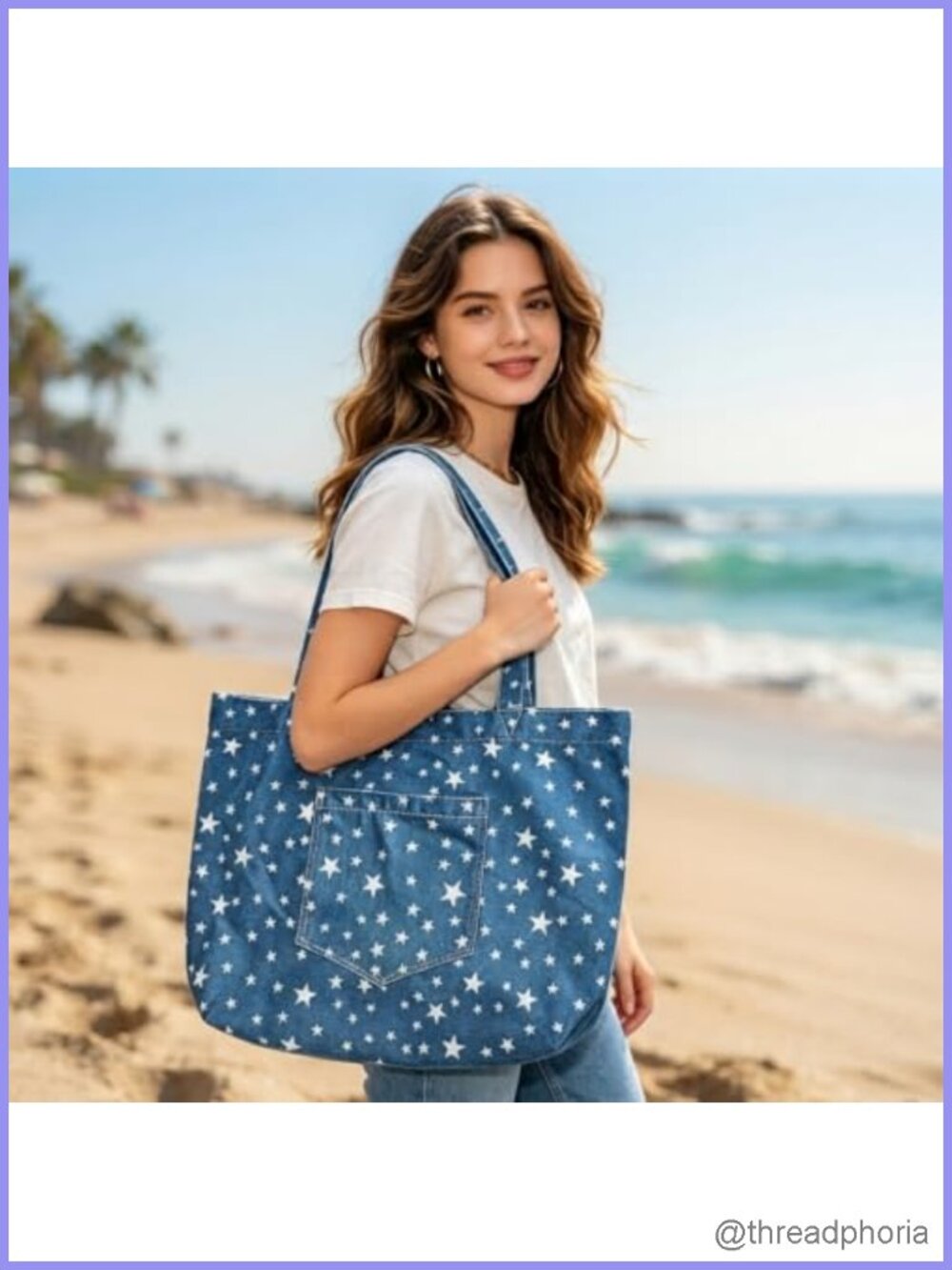 Durable Large Capacity Tote Bag with Pocket and Zipper for Travel and Weekend